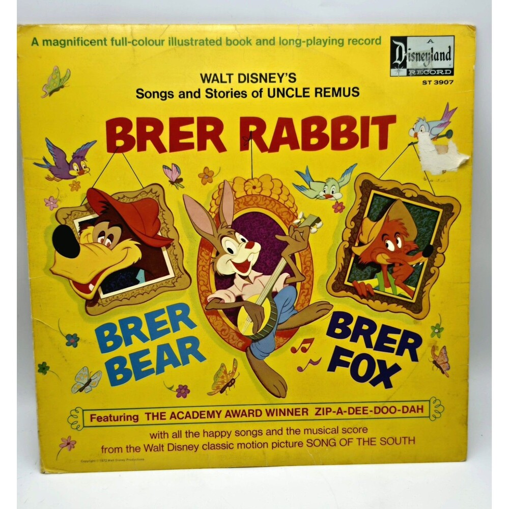 Disney Uncle Remus Brer Rabbit Vinyl LP Book ST 3907 1972 UK First Pressing Rare